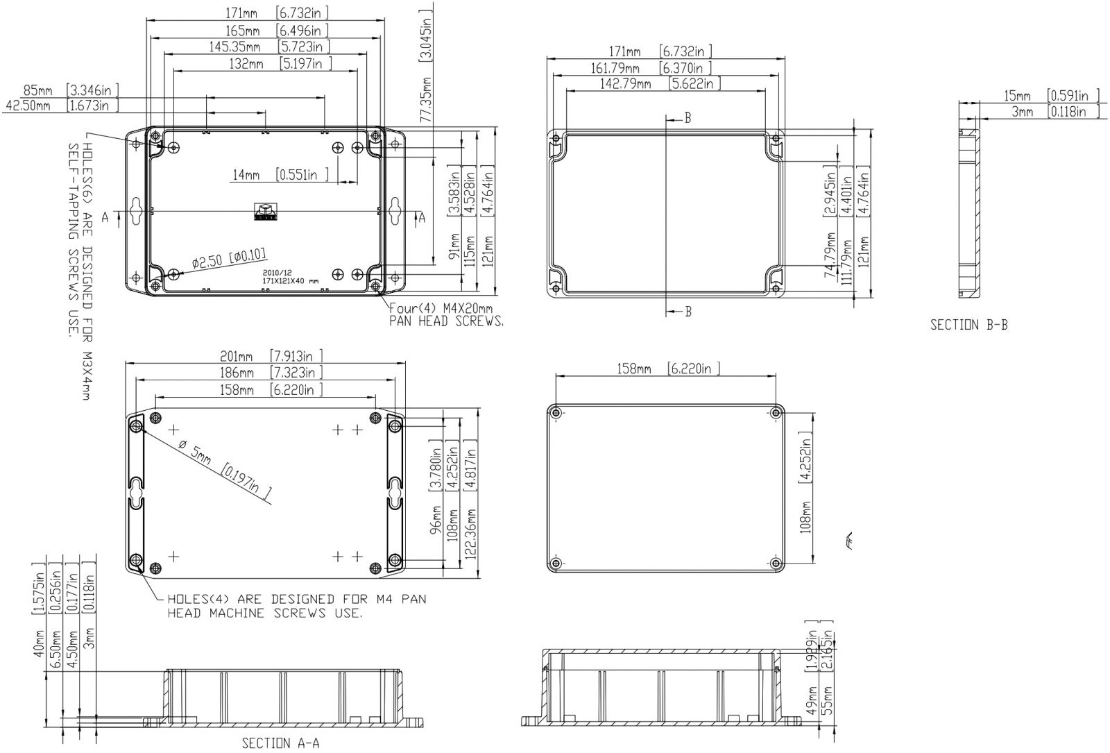 קופסאות זיווד מפלסטיק לאלקטרוניקה MULTICOMP G1XXMF G2XXMF G3XXMF S12